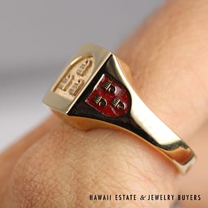 Grenfell Crest Gents Ring 14k Yellow Gold Size 10, 17.3g - Image 2