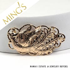 Ming's Hawaii Phoenix 14K Yellow Gold Brooch / Pendant
