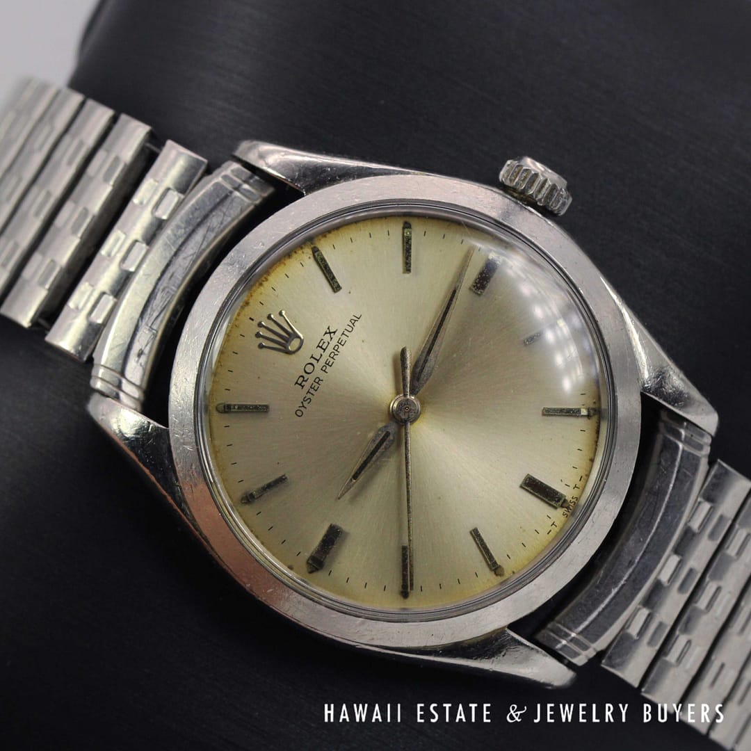 Rolex 34mm Oyster Perpetual Watch Ref 5552 w/ Stretch Band