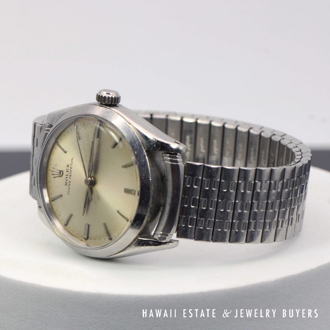Rolex 34mm Oyster Perpetual Watch Ref 5552 w/ Stretch Band - Image 3