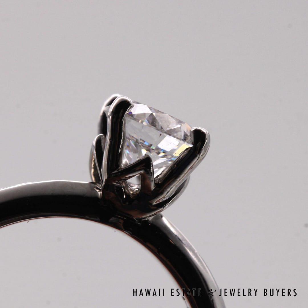 GIA 1CT Round Brilliant Natural Diamond Platinum Engagement Ring Sz 7 - Image 8