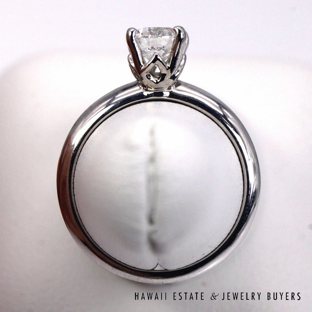 GIA 1CT Round Brilliant Natural Diamond Platinum Engagement Ring Sz 7 - Image 6