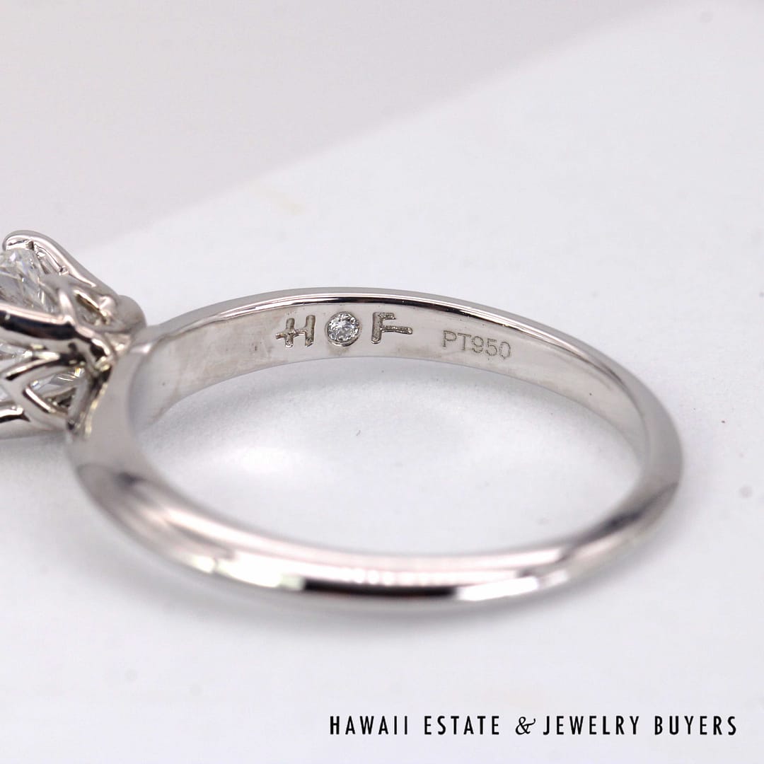 GIA 1CT Round Brilliant Natural Diamond Platinum Engagement Ring Sz 7 - Image 9