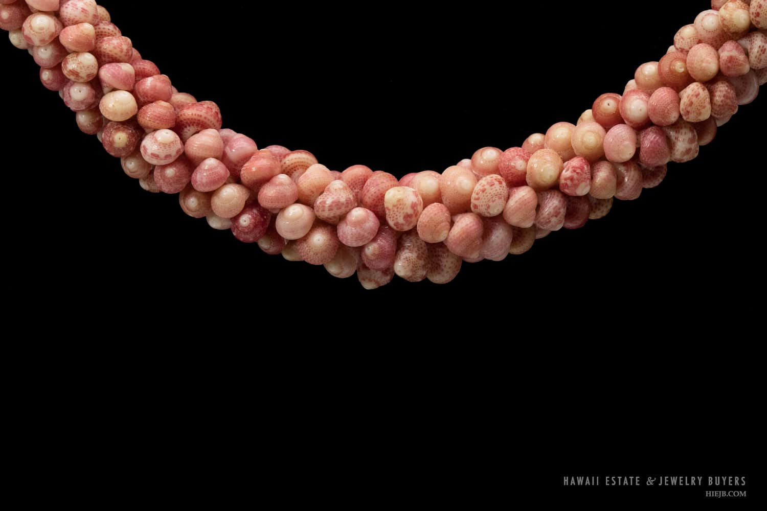 NI'IHAU SHELL LEI POE POE KAHELELANI AKALA POLEHOLEHO APU'UPU'U 19 INCH - Image 7