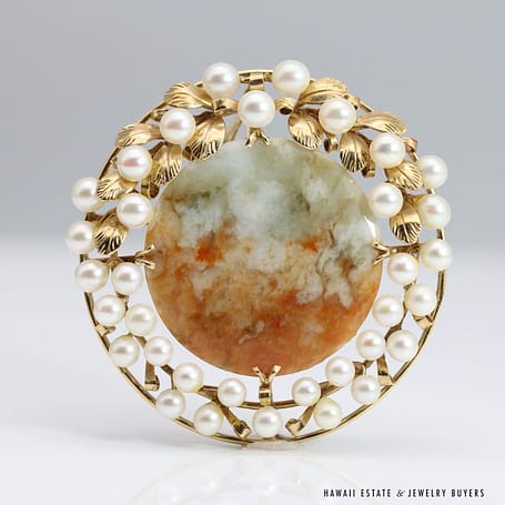 Alicia14K ミンズ オブ ホノルル 翡翠 ネックレス ヴィンテージ 14K ミンズ オブ ホノルル 翡翠 ネックレス ヴィンテージ 希少
