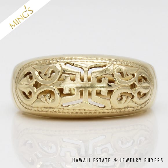 30mm Dragon & Phoenix 18K Yellow Gold Hinged Bangle Bracelet