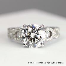 2.07ct Lab-Grown Diamond 0.65ctw Diamond 18k White Gold Engagement Ring Size 3.5