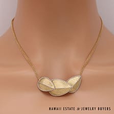 FRATELLI BOVO 9.4g 14KYG LEAF NECKLACE 17 INCHES W/ 2 INCH EXTENSION