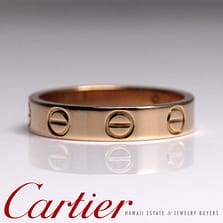 CARTIER LOVE 3MM 18K ROSE GOLD BAND RING W/ CERTIFICATE SIZE 4.5