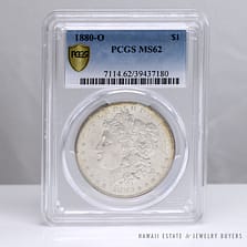 1880 (O) UNITED STATES OF AMERICA $1 MORGAN DOLLAR COIN CERTIFIED PCGS MS62