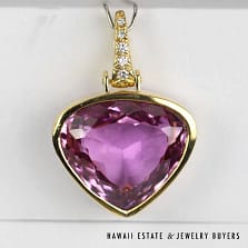 32ct Amethyst & 0.10ctw Diamond A.Clunn 22.9g 18KYG Enhancer Pendant