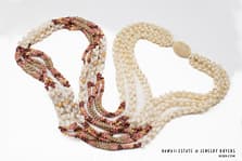 NI'IHAU SHELL LEI 3 STRAND KIPONA 36" LENGTH