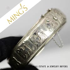 Rare Ming's 44g Sterling 18mm Zodiac Bracelet Size 7