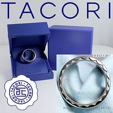 TACORI 7MM 18K WHITE GOLD MEN'S CLASSIC STYLE 64-7 SCULPTED CRESCENT BAND SZ6.25