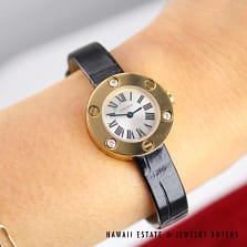 Cartier Love Diamond 18K Yellow Gold Watch w/ new Croc Band ref 1306