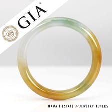 GIA 41.8g Honey Jade Hololith Bracelet Size 7