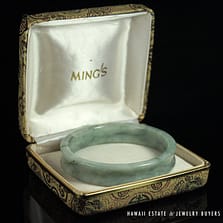 Ming's Hawaii Concave Jade Bangle Bracelet