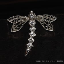DAVID WEBB 0.60CTW F VS DIAMOND DRAGONFLY 18K WHITE GOLD PIECE
