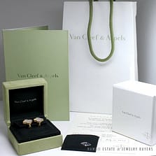 AUTHENTIC VINTAGE VAN CLEEF & ARPELS ALHAMBRA MOTHER OF PEARL 18KY GOLD EARRINGS