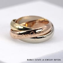 Cartier Les Must De Cartier Trinity 18K Tri-Tone Gold Ring Size 47