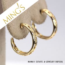 Ming's 14K Yellow Gold Sakura Small Hoop Earrings