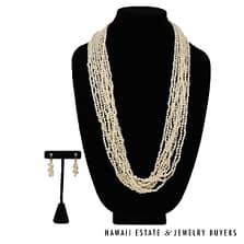 Ten-Strand Ni'ihau Shell Wedding Lei: Pololei Momi Ke'oke'o 36 inches #2741-01