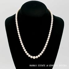 Mikimoto AAA Cultured Pearl Necklace Graduates from 5.5mm-8.5mm 18" Strand Mikimoto Signed Clasp