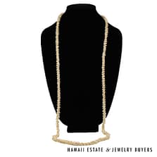 Single-Strand Ni'ihau Shell Lei: Pikake Momi Lenalena 62 inches #2778-19