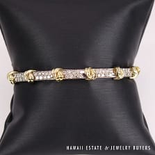 TWO TONE 3CTW 17.5g 14K TWO TONE DIAMOND BRACELET SIZE 6.75
