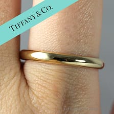 TIFFANY & CO ELSA PERETTI 3MM STACKING BAND RING WEDDING BAND 18K YELLOW GOLD SIZE 11 MENS
