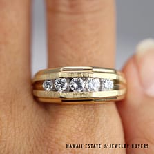 0.45ctw Diamond Ring 14k Yellow Gold Gents Size 10.5, 7.4g