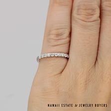 0.20ctw Diamond 14K White Gold Anniversary Band Size 4.5