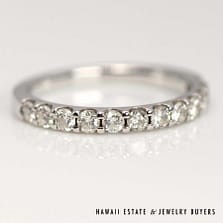 0.55ctw Diamond Platinum Anniversary Wedding Band Ring Size 7