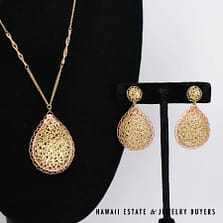 18.5g 14KYRG Fratelli Bovo Lace Collection Earrings & Necklace