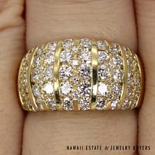 18K Yellow Gold and VVS F/G Diamond Dome Ring SIZE 6 #2812-03