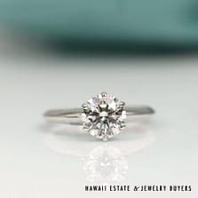 Tiffany & Co. 1.24CT Diamond Solitaire Platinum Engagement Ring Size 3.5