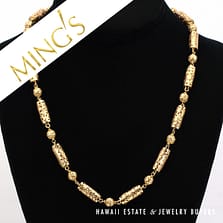 Ming's Hawaii Ball and Cylinder 14K Yellow Gold Necklace 20.5"