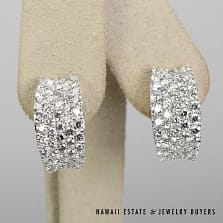 4.64CTW Diamond Pave 18K White Gold Earrings