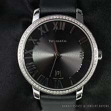 TIFFANY & CO. AUTHENTIC DIAMOND ATLAS DOME STAINLESS STEEL WATCH