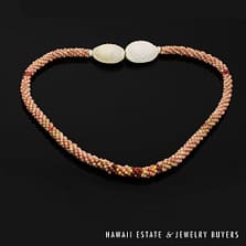Multi-Color Ni'ihau Shell Choker Necklace: Poepoe Kahelelani #2779-06