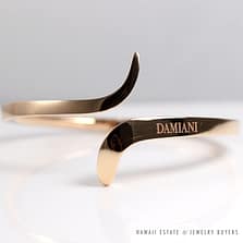 DAMIANI EDEN COLLECTION SNAKE DIAMOND 18K PINK GOLD HINGED BANGLE BRACELET