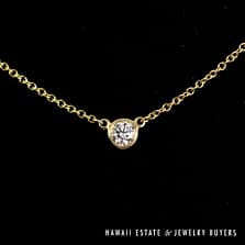 Tiffany & Co 0.15ct VS/GH Diamond Peretti Diamonds by the Yard 18k Yellow Gold Necklace with 16" Rolo Chain, 2g