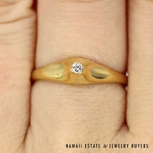 Tiffany & Co Elsa Peretti 18K Yellow Gold Diamond Pointed Ring SIZE 6.5 #2611-09