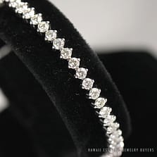 4.50CTW DIAMOND 14K WHITE GOLD TENNIS BRACELET 6.75" W/ PAPER