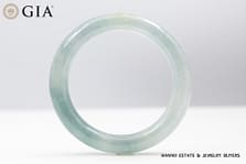 GIA GREEN-GRAY JADE BANGLE BRACELET SIZE 7.25