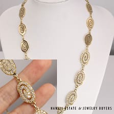 4.25ctw Diamond Pave 38.8g 18K Yellow Gold Necklace 16 Inch Length