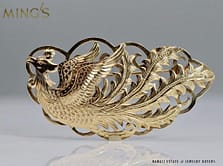 MING'S 9.8g 14KYG PHOENIX BROOCH MEASURES 62x33mm
