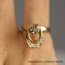 14KYG Spinner Ring 0.10ctw Diamonds - Size 6.5