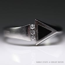 Bernard K Passman Black Coral 18K White Gold Diamond Ring