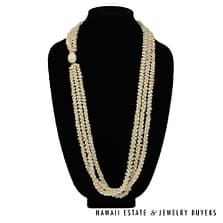 3-Strand Ni'ihau Shell Lei: Pikake Momi Lenalena 36 inches #KP042921-01